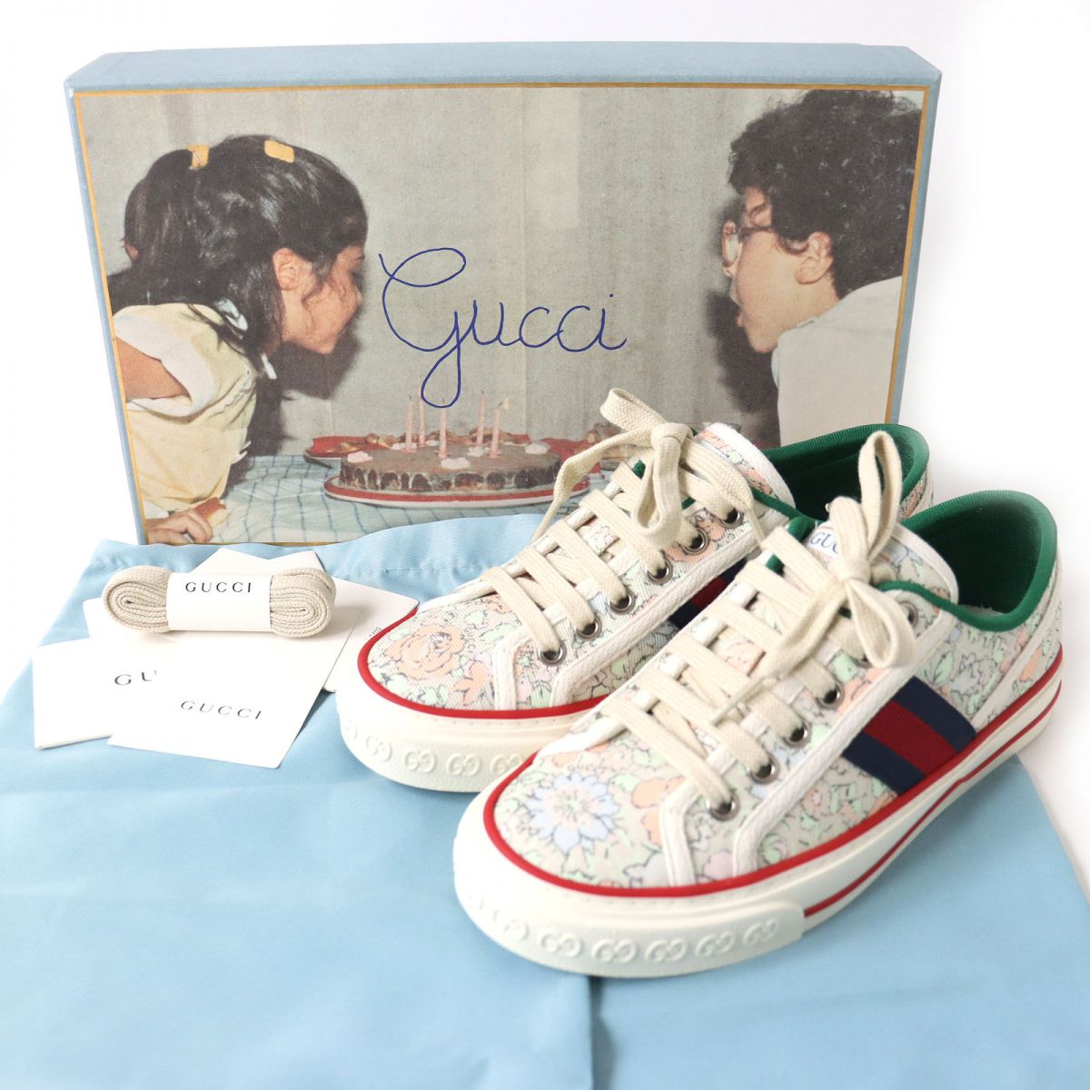 GUCCI sneakers Canvas Rubber Ivoryx multicolor Women 34.5 Used