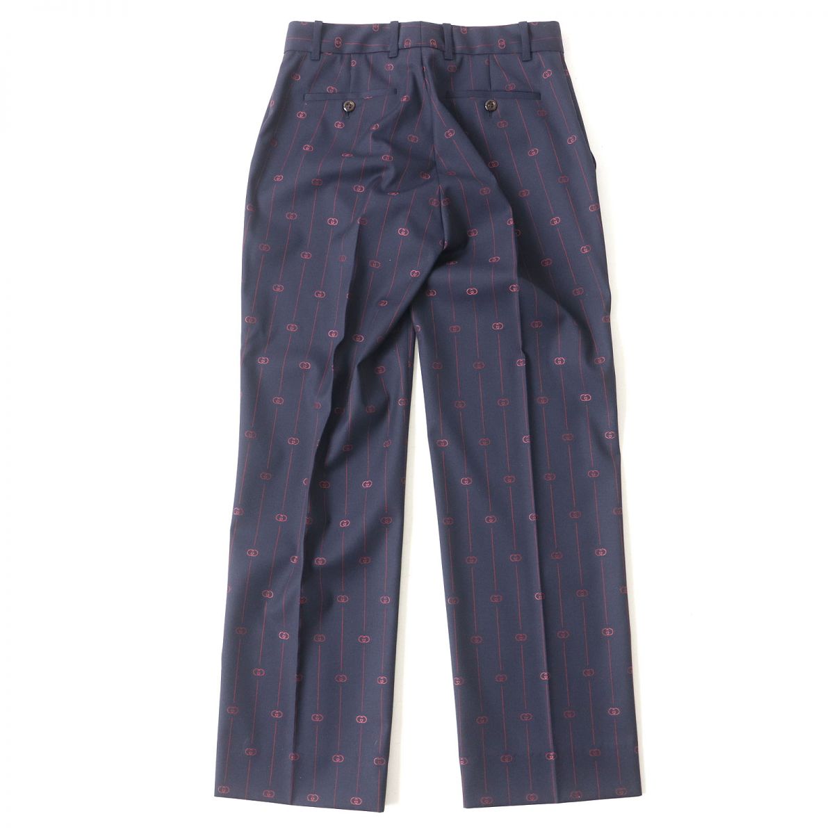 GUCCI Pants Main: 99% wool, Main: 1% silk, Part: 100% polyester Navy x red Women 38 Used