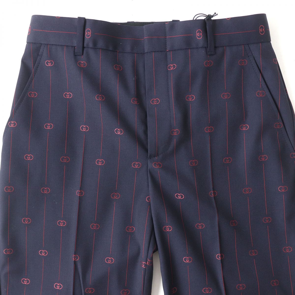 GUCCI Pants Main: 99% wool, Main: 1% silk, Part: 100% polyester Navy x red Women 38 Used