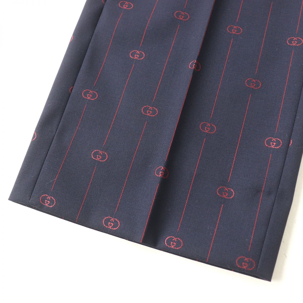 GUCCI Pants Main: 99% wool, Main: 1% silk, Part: 100% polyester Navy x red Women 38 Used