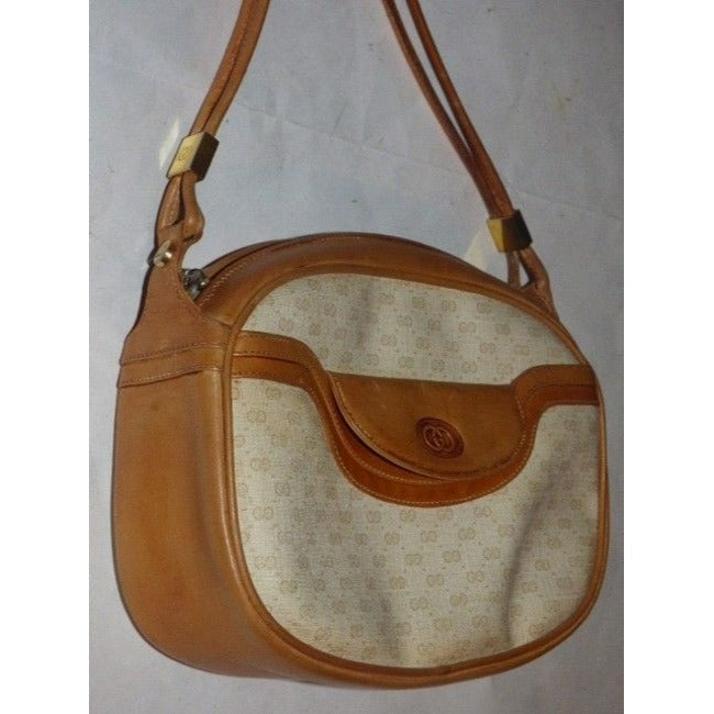 Gucci Supreme Shoulder Micro Guccissima Print Dual Strap Brown Leather And Gg Leather Cross Body