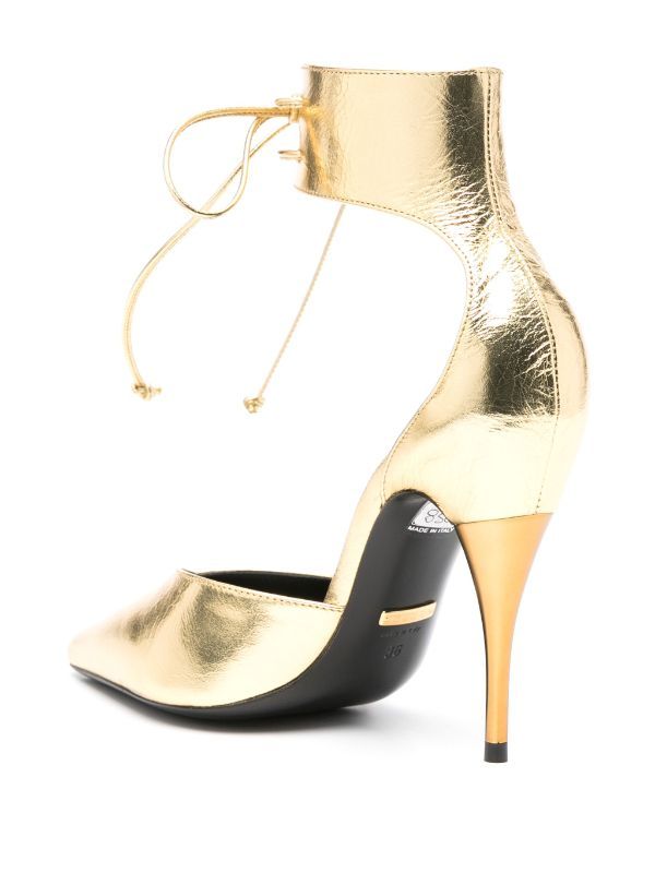 Gucci Priscilla 105mm Metallic Pumps | Gold