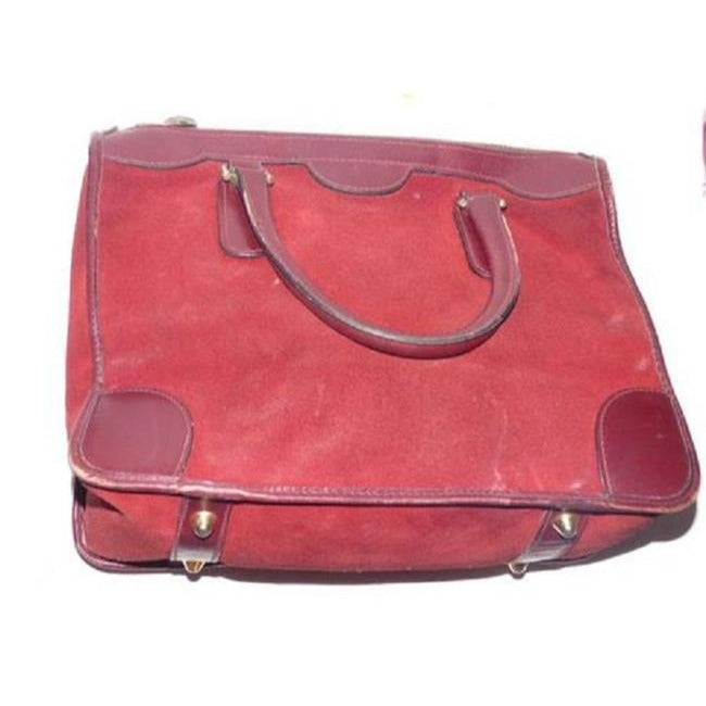 Gucci Vintage Burgundy Leather Suede Satchel