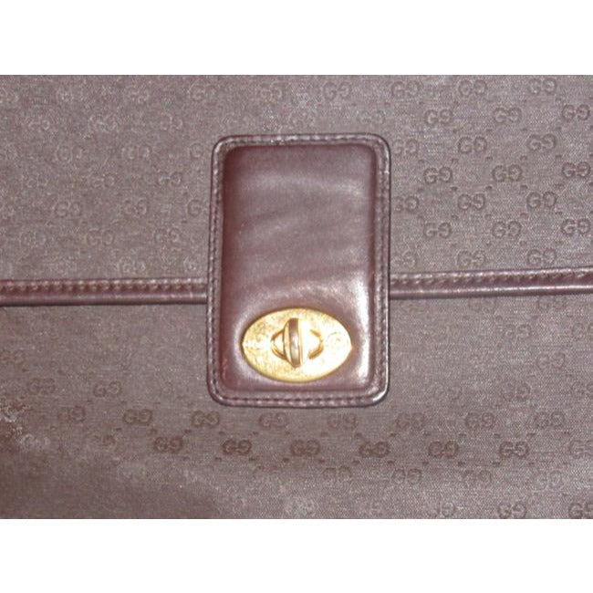 Gucci Vintage Pursesdesigner Purses Brown Small G Logo Print Coated Canvas And Brown Leather Leather