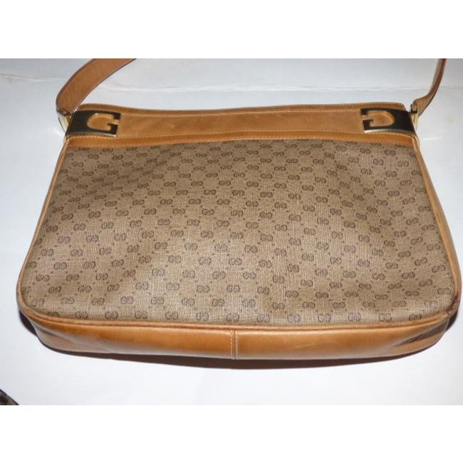 Gucci Micro Guccissima Print Shades Of Brown Coated Canvas And Leather Shoulder Bag