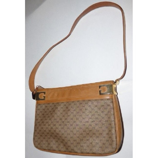 Gucci Micro Guccissima Print Shades Of Brown Coated Canvas And Leather Shoulder Bag