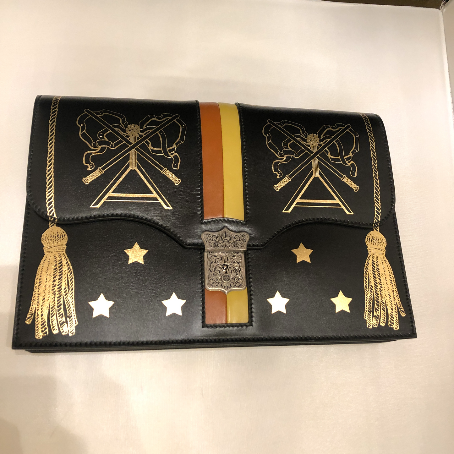 Gucci Hand Painted Padlock Cutch in Black