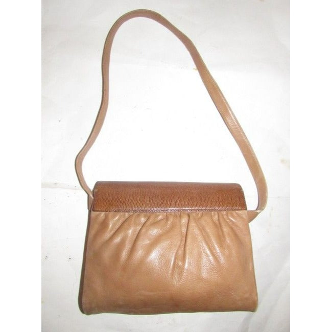 Gucci Vintage Pursesdesigner Purses Brown Python Skin And Camel Smooth Leather Shoulder Bag