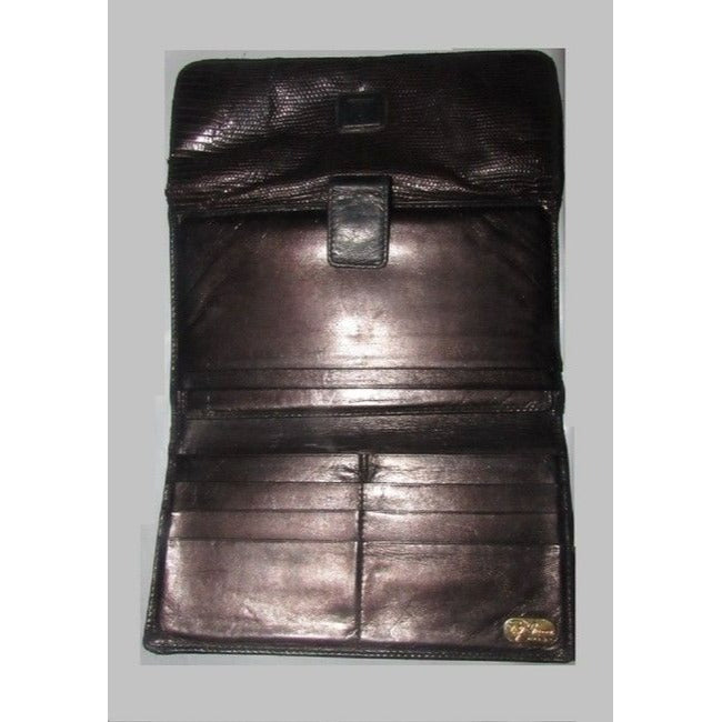 Gucci Brown Snakeskin And Smooth Leather Vintage Wallet