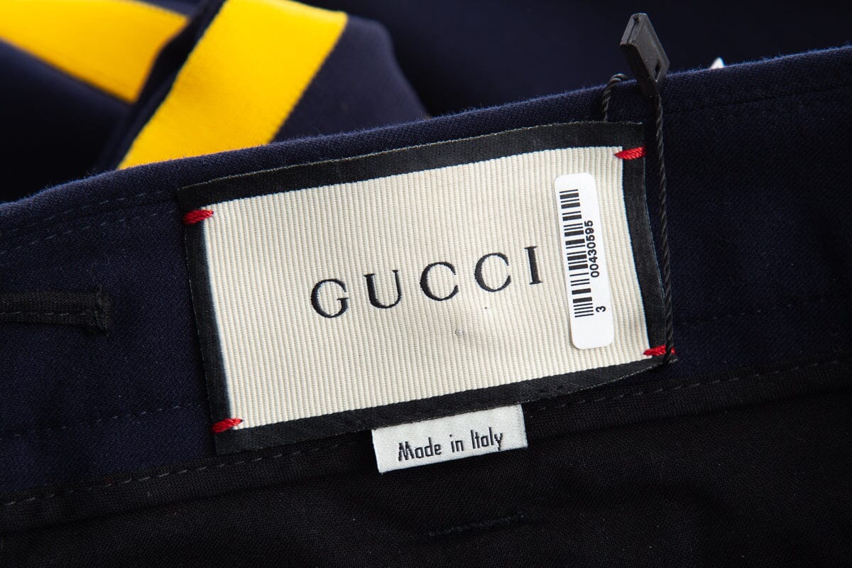 Gucci Navy Equestrian Riding Pants with Floral Embroidery SZ 42