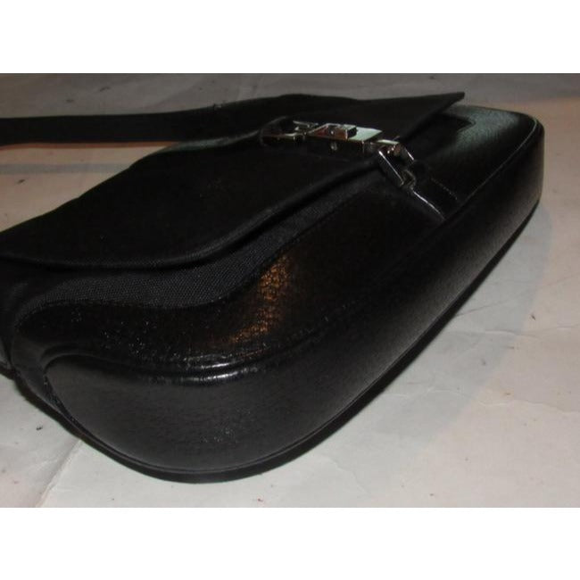 Gucci Jackie Pursesdesigner Purses Black Leather And Black Nylon Fabric Shoulder Bag
