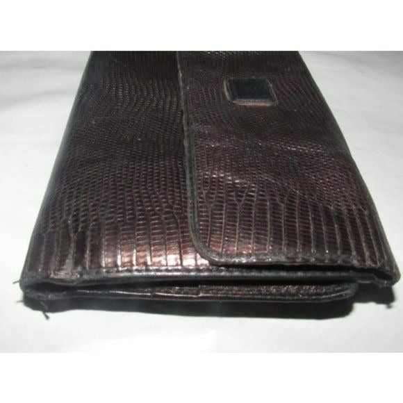 GUCCI Vintage Brown Snakeskin XL Checkbook