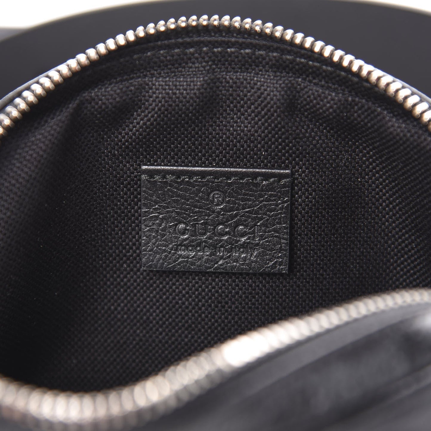 Gucci Marina Morpheus Crackled Leather Belt Bag in Black