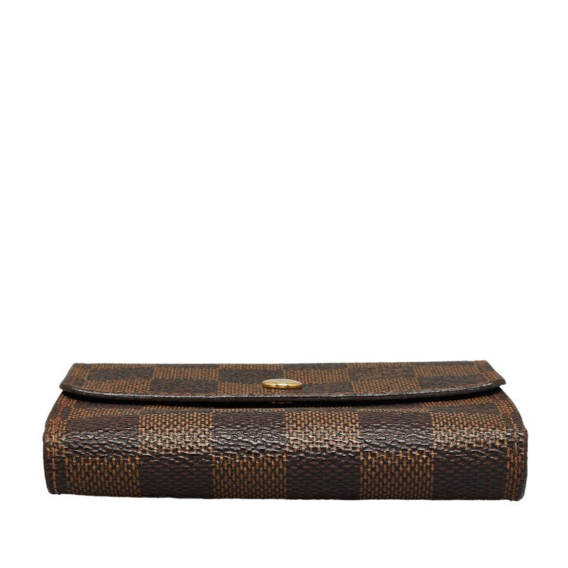 Louis Vuitton Damiere Portfolio Series Three Folded Wallet N61654 Brown PVC Leather  Louis Vuitton