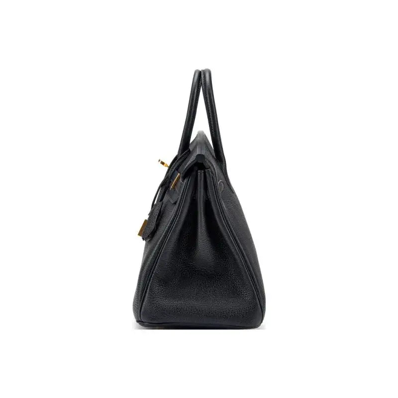 HERMES Birkin Bag black togo Leather Handbag (25,28)  gold hardware