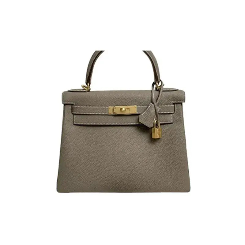 HERMES Kelly 25 elephant gray Togo leather Bag Handbag (25,28)