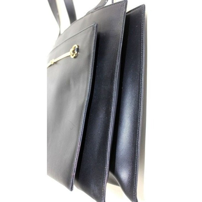 Gucci Tom Ford Era Black Leather Skinny Horse-bit Tote Bag