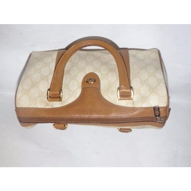 Gucci Boston Bag Guccissima Print Cream Patent Gg Canvas Satchel