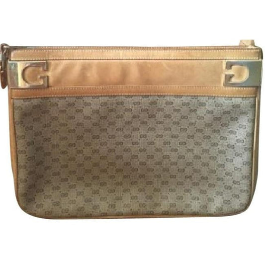 Gucci Micro Guccissima Print Shades Of Brown Coated Canvas And Leather Shoulder Bag