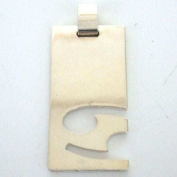 Gucci Bold Sterling Cancer 'Dog Tag' Pendant