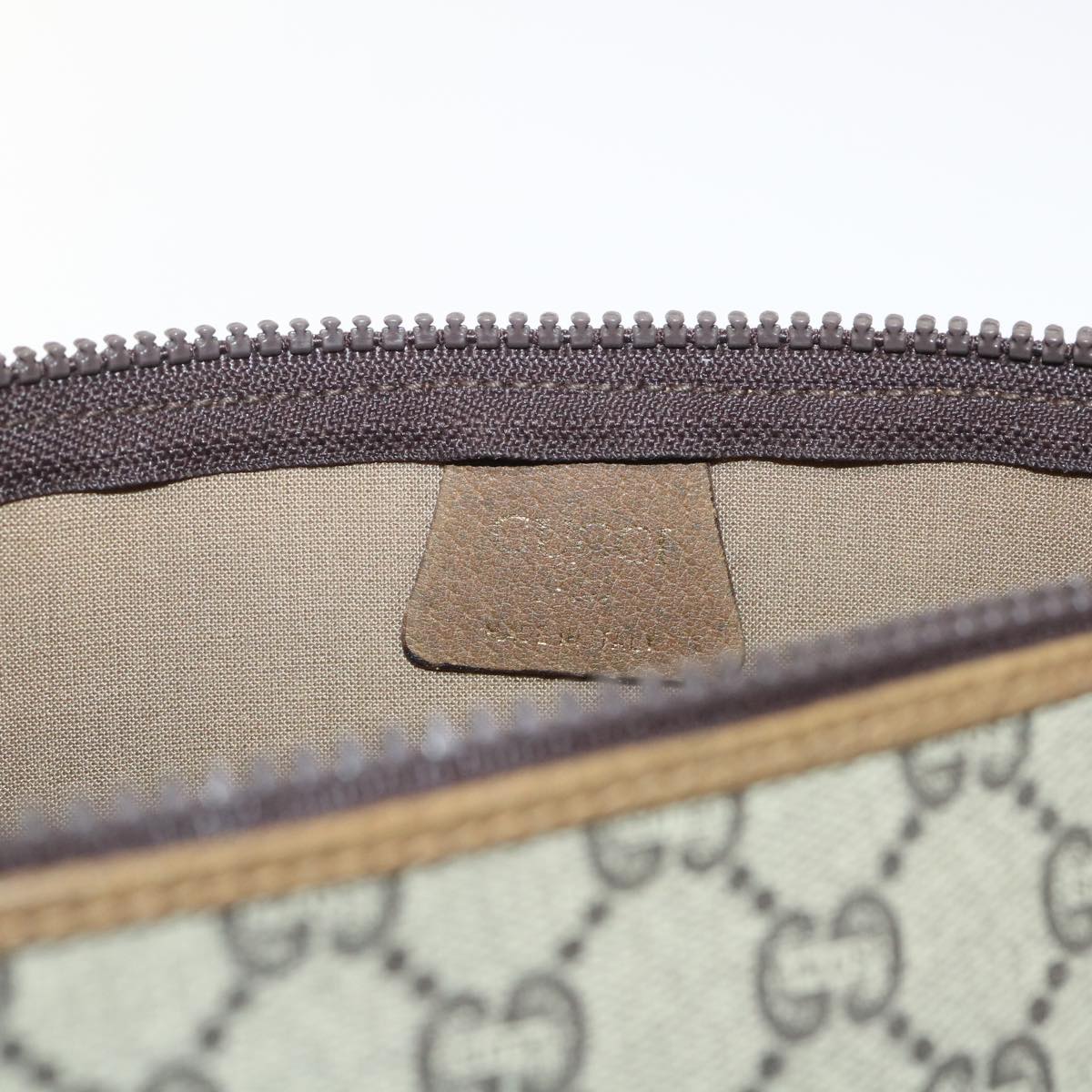 GUCCI GG Plus Canvas Clutch Bag PVC Leather Beige  ep1039