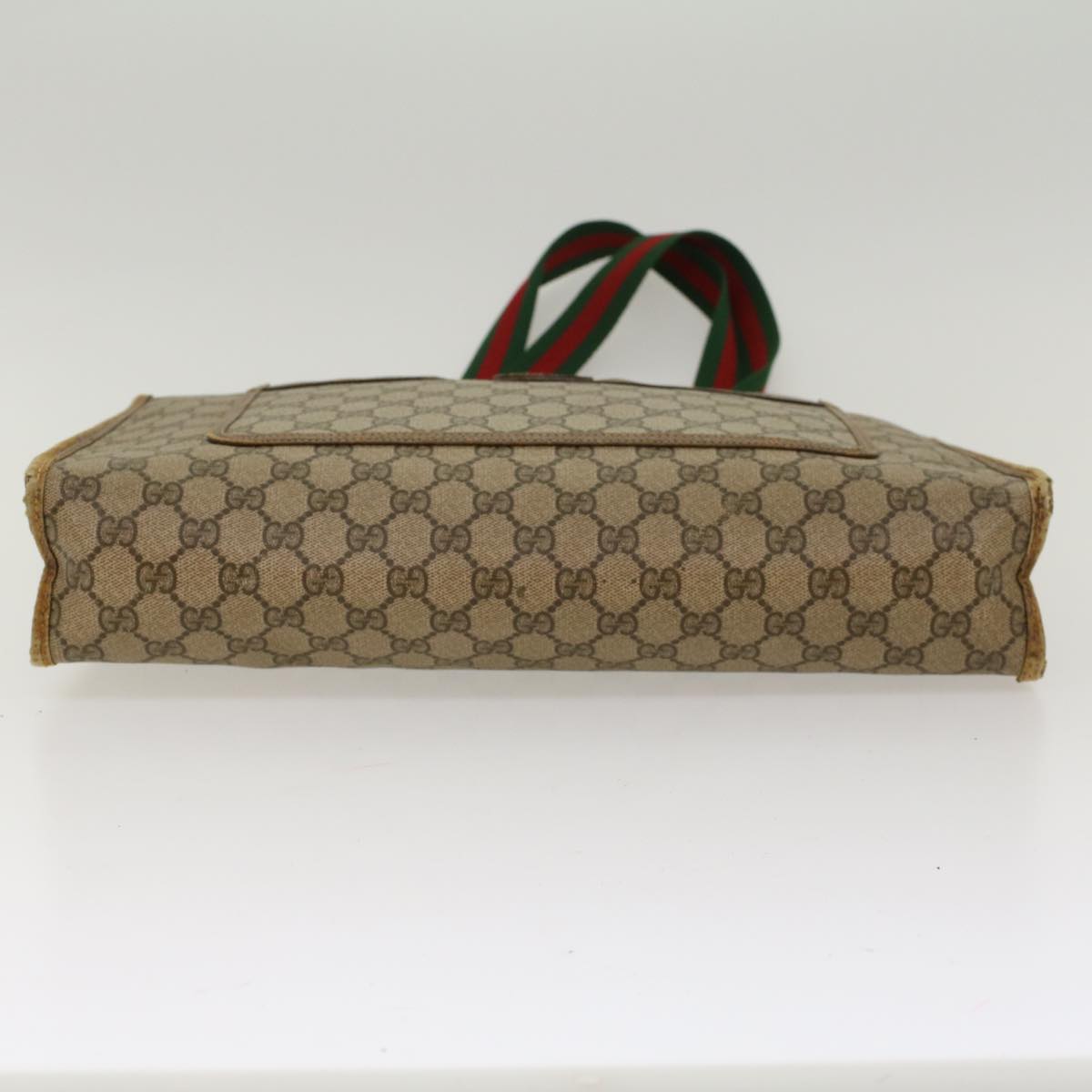GUCCI GG Canvas Web Sherry Line Tote Bag Beige Red Green 89.02.997  ep1045