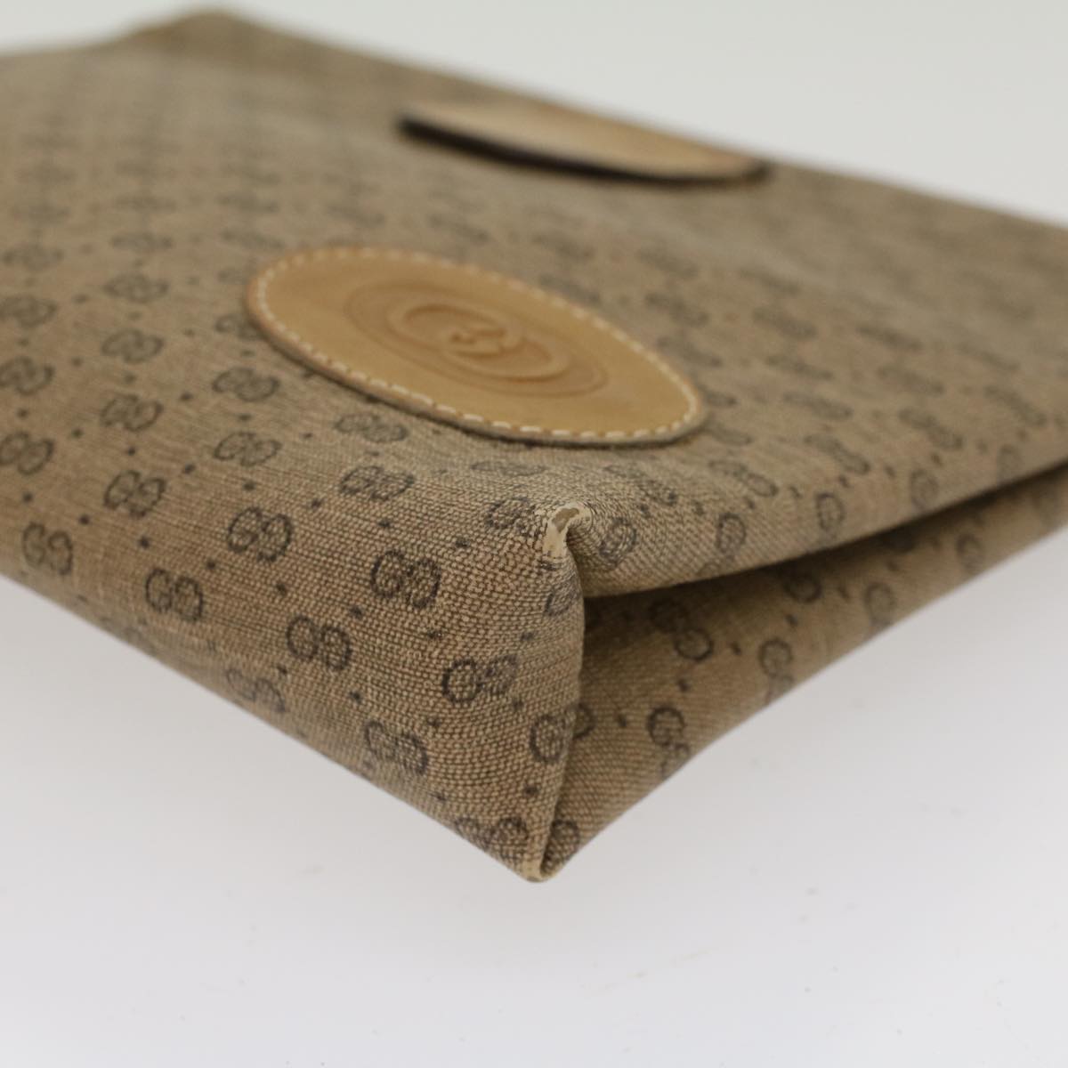 GUCCI Micro GG Canvas Clutch Bag PVC Leather Beige 67-039-5229  ep1090