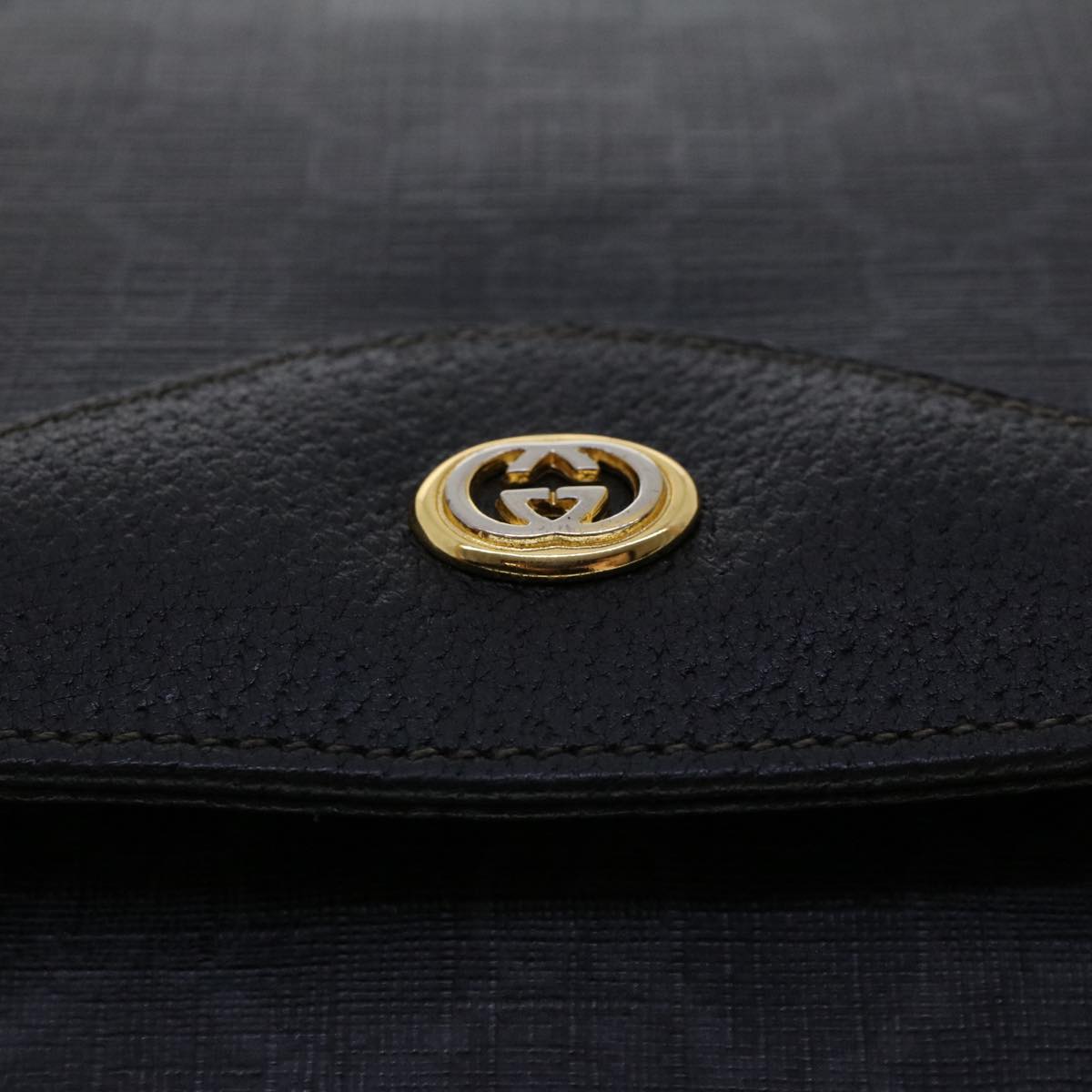 GUCCI GG Canvas Clutch Bag PVC Leather Black 156.02.075  ep1120