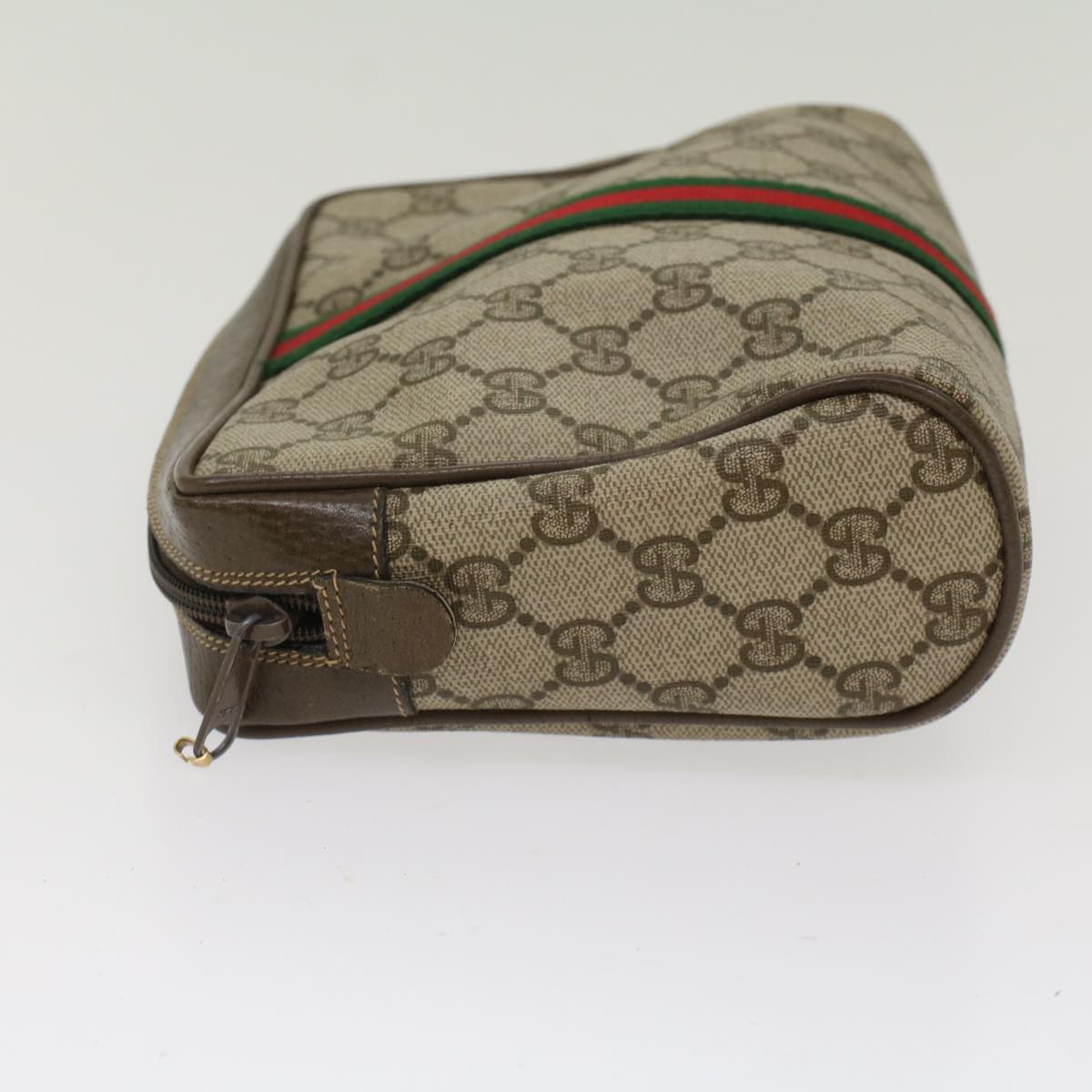 GUCCI GG Canvas Web Sherry Line Clutch Bag Beige Red 2201012  ep1227