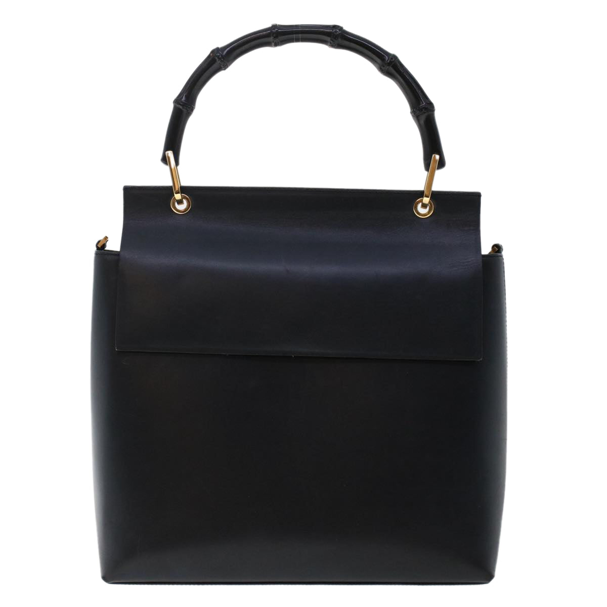GUCCI Bamboo Shoulder Bag Leather Black  ep1264