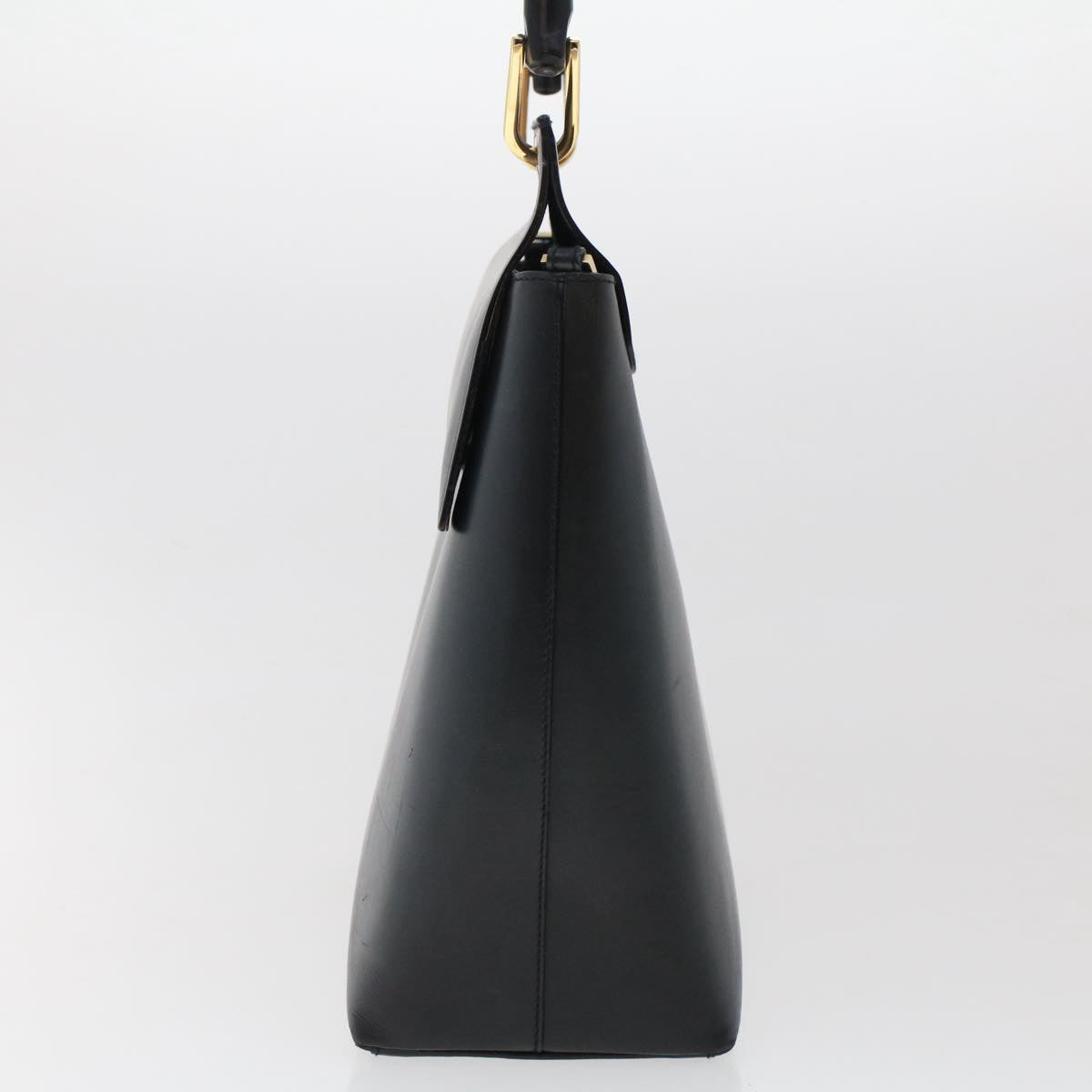 GUCCI Bamboo Shoulder Bag Leather Black  ep1264