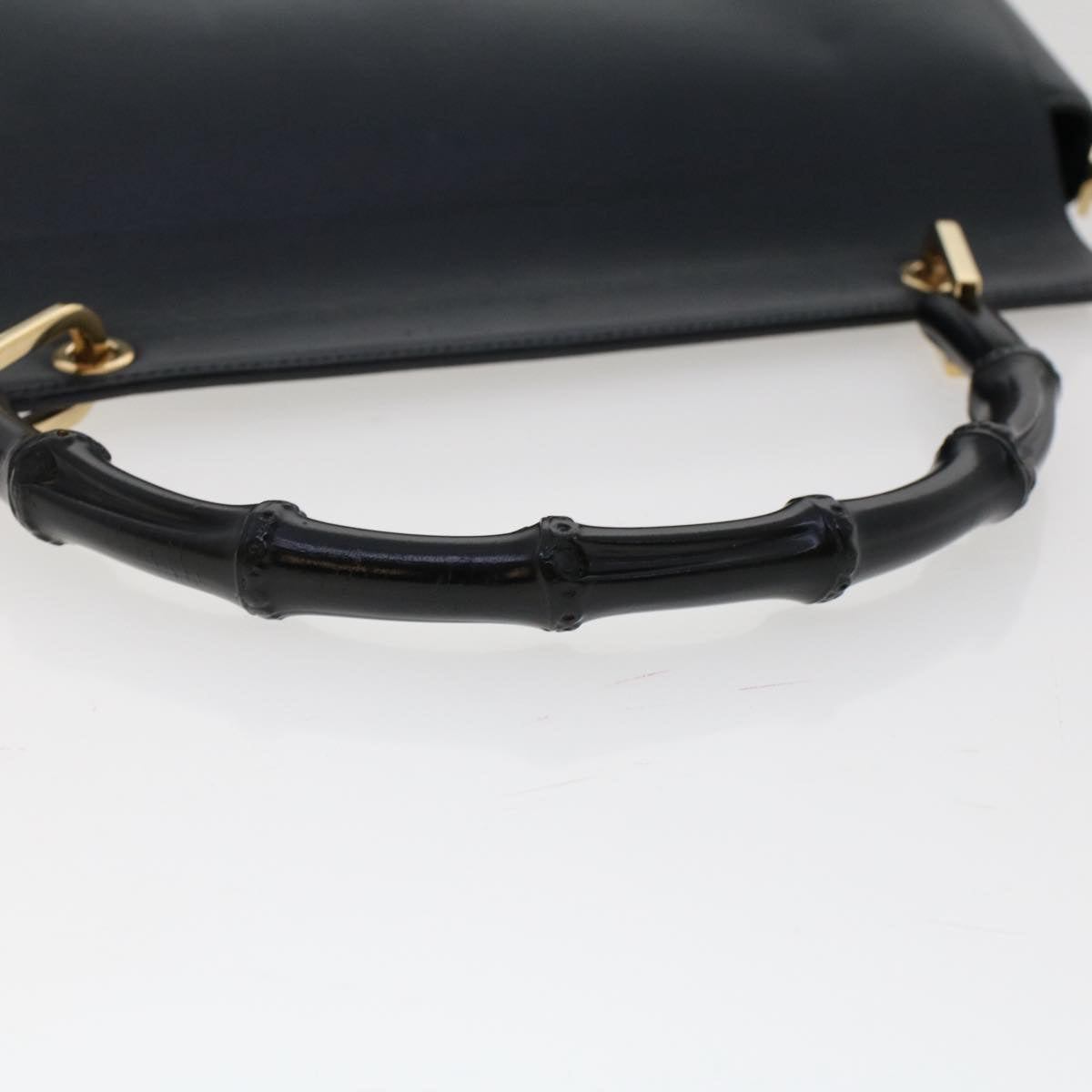 GUCCI Bamboo Shoulder Bag Leather Black  ep1264