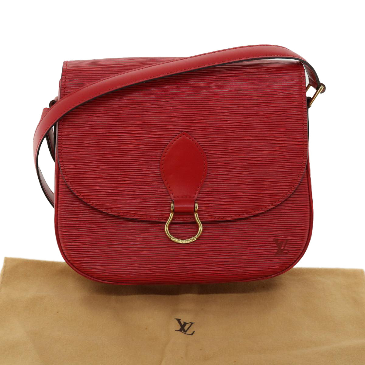 LOUIS VUITTON Epi Saint Cloud GM Shoulder Bag Red M52197 LV Auth ep218