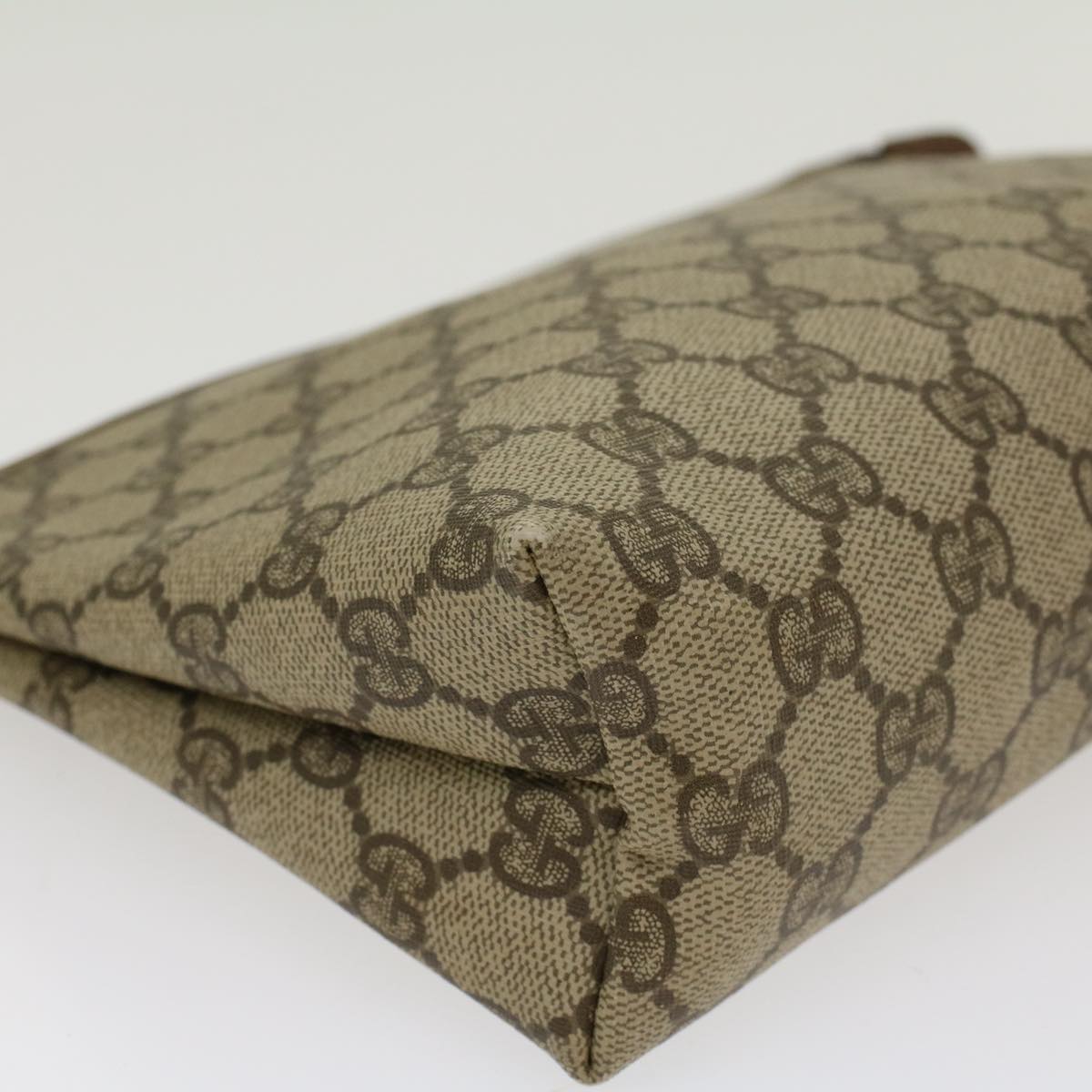 GUCCI GG Canvas Clutch Bag PVC Leather Beige 0141156088 4021  ep901