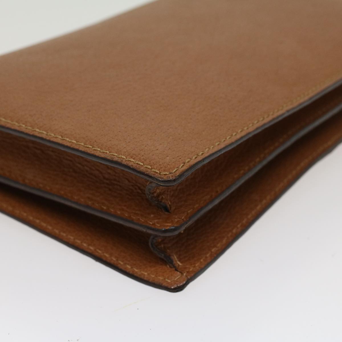 GUCCI Clutch Bag Leather Brown  ep904