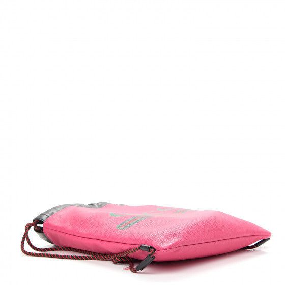 Gucci 2018 Leather Drawstring Backpack in Pink with Pouch