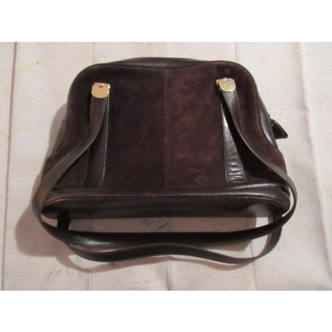 Gucci Vintage Pursesdesigner Purses Dark Brown Suede And Leather Leathersuede Satchel