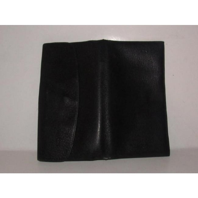 Gucci Black Leather With Gold Belt Buckle Clasp Vintage Wallet