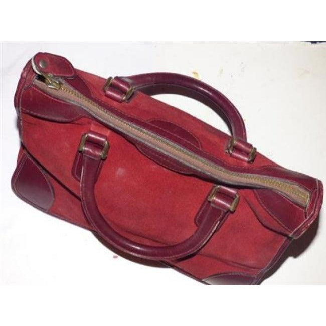 Gucci Vintage Burgundy Leather Suede Satchel