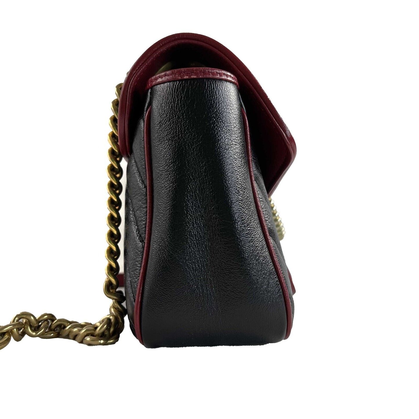 GUCCI GG Marmont Flap Diagonal Quilted Leather Small