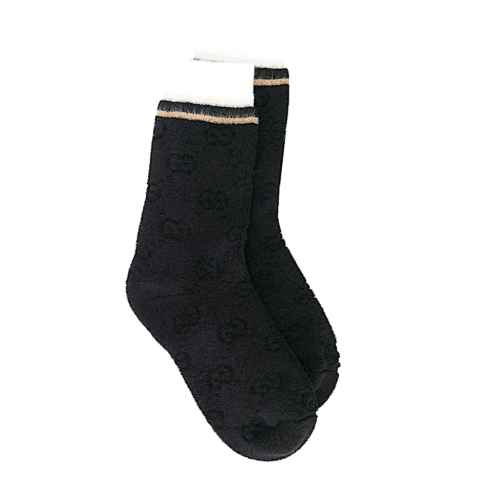 Gucci GG Logo Sponge Socks in Black