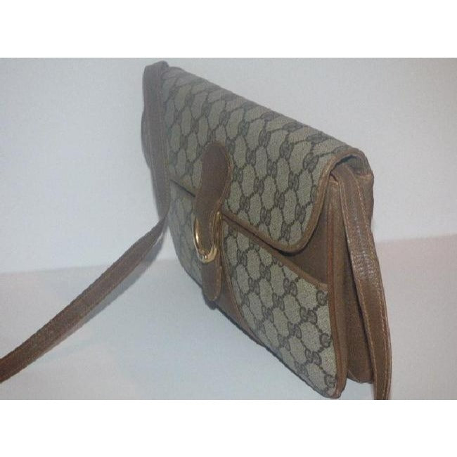Gucci Vintage Pursesdesigner Purses Brown Large G Logo Print Coated Canvas And Brown Leather Shoulde