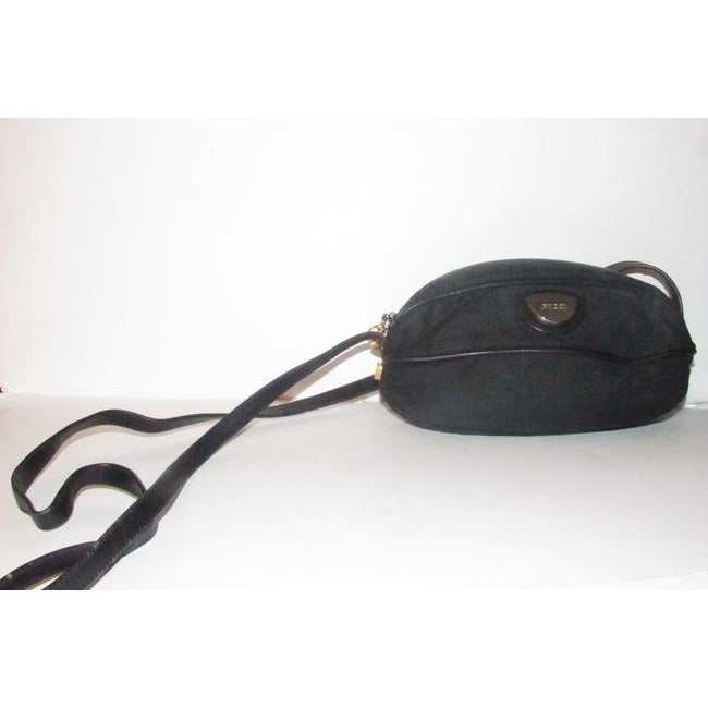 Gucci Guccissima Football Shape Cross Bodyshoulder Purses Black Micro G Print Leather And Canvas Sat