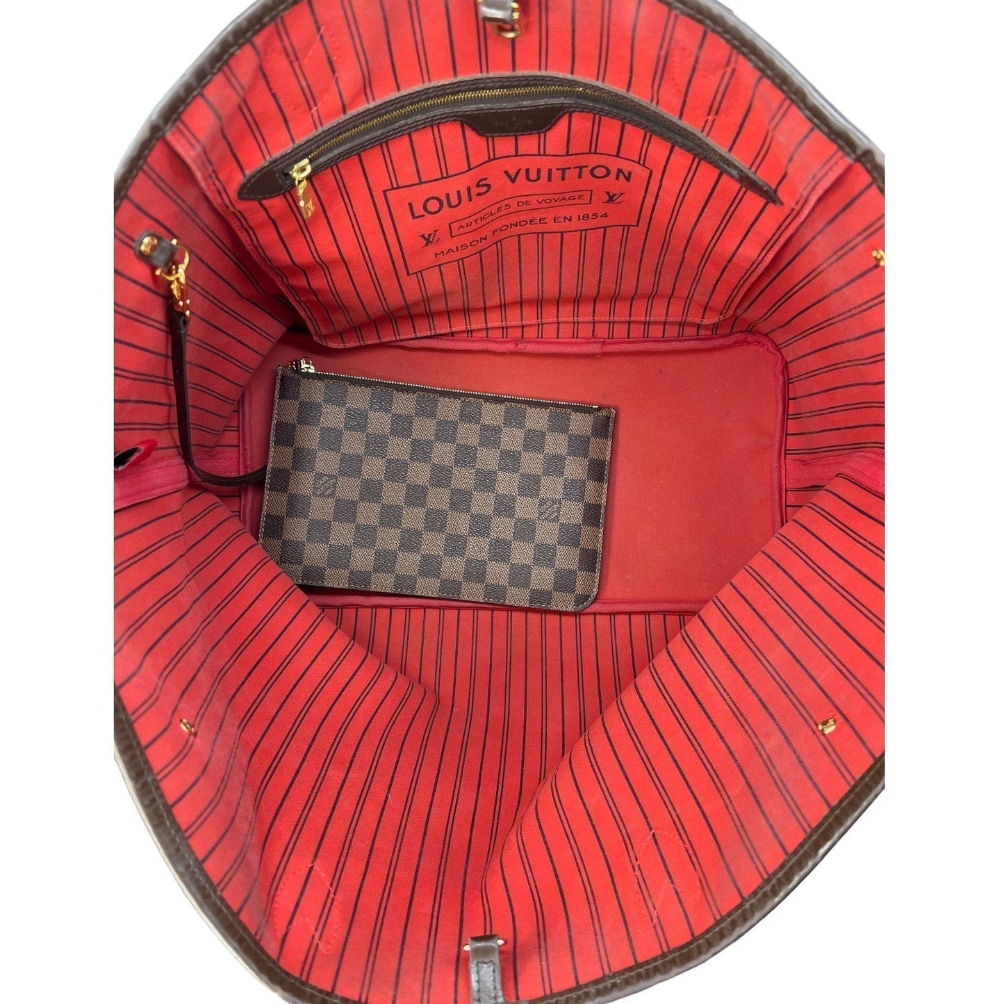 Louis Vuitton Damier Ebene Neverfull w/ Pouch GM
