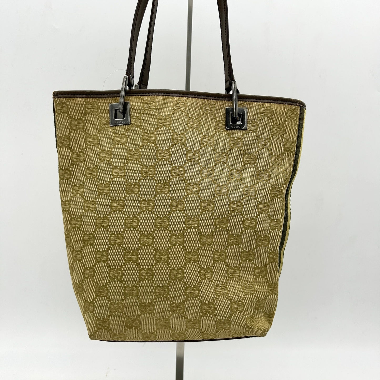 Gucci GG Canvas Tote Bag Brown Cloth gu9913bd