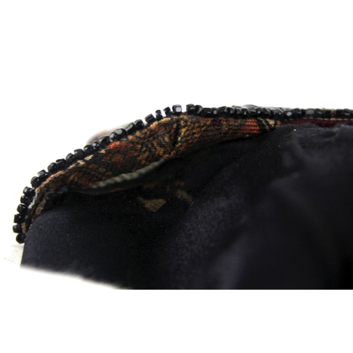 Gucci beaded black silk/satin pouch style cross body