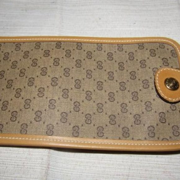 Gucci Brown Small G Logo Coated Canvas