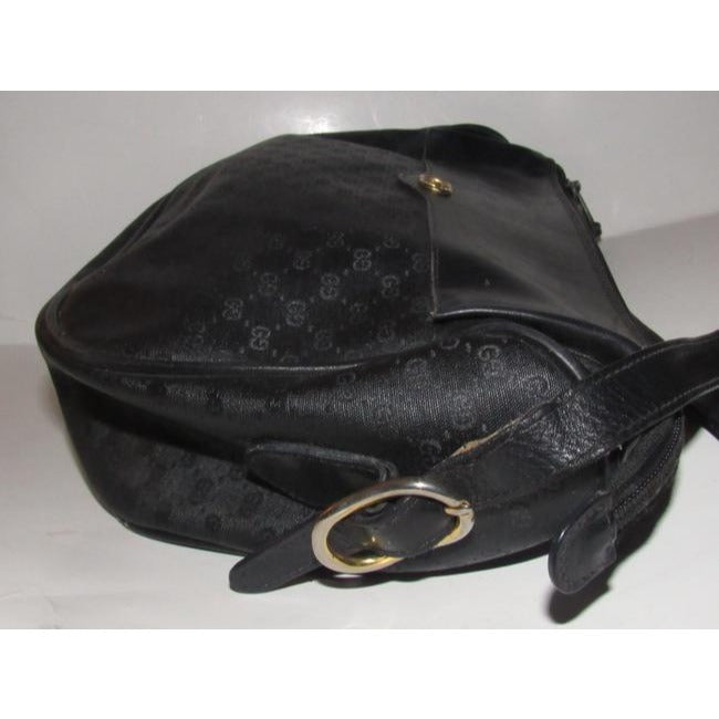 Gucci Vintage Pursesdesigner Purses Black With Small G Logo Print Coated Canvasleather Leathercoated