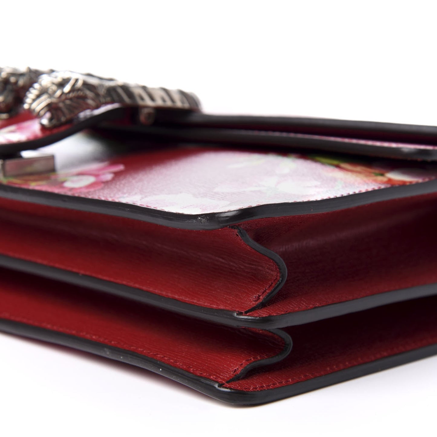 Gucci Small Dionysus Blooms Leather Shoulder Bag in Red