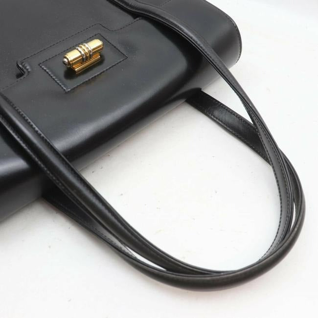 Gucci Early Kelly Style Glossy Black Leather